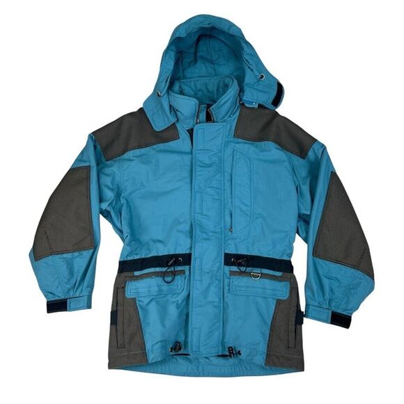 Descente Jacket Mens M Medium Teal Snowboard Removable Hood Waterproof Skiing - Picture 1 of 12